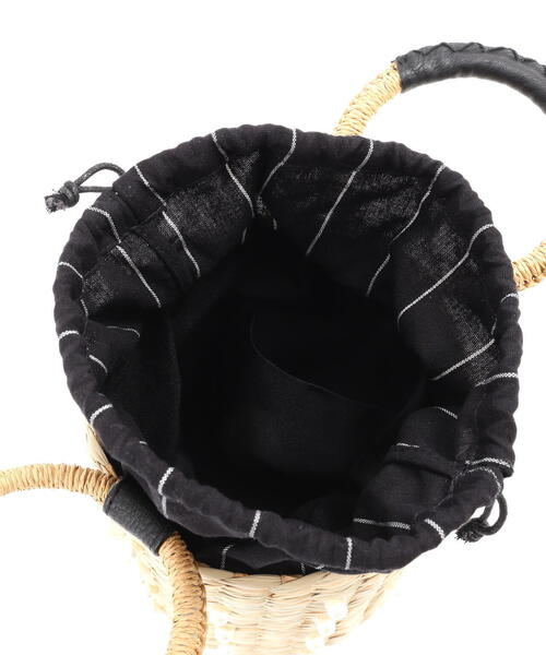 FREE'S MART（フリーズマート）の「◆パール付きかごトート（かごバッグ・レディース・ブラック・ﾌﾘ-）」の11枚目の写真