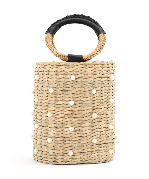 FREE'S MART（フリーズマート）の「◆パール付きかごトート（かごバッグ・レディース・ブラック・ﾌﾘ-）」の12枚目の写真