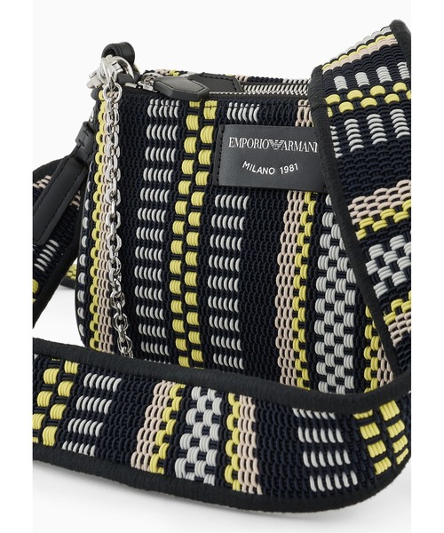 EMPORIO ARMANIダブルショルダーバッグバスケット織 EMPORIO ARMANIダブルショルダーバッグバスケット織