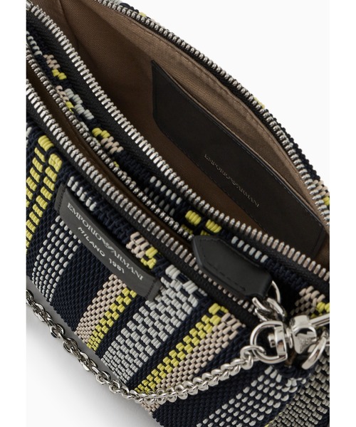 EMPORIO ARMANIダブルショルダーバッグバスケット織 セール】【エンポリオ アルマーニ】ダブルショルダーバッグ バスケット