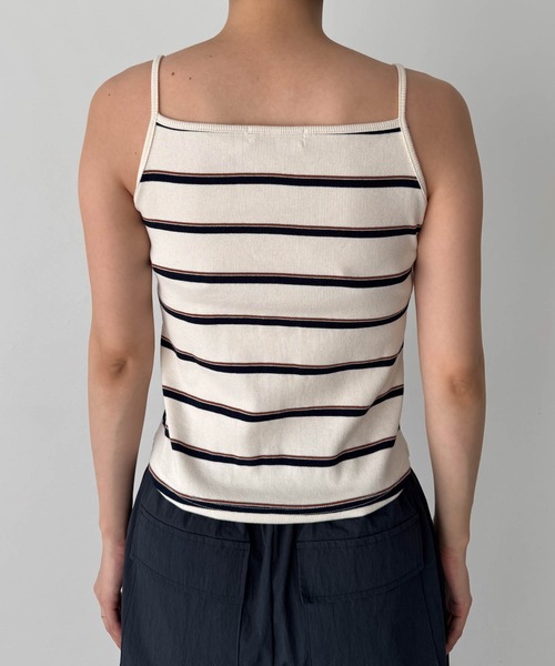 CANAL JEAN（キャナルジーン）の「El mar　ボーダーリブキャミソール（キャミソール・レディース・ベージュ/ブラウン・ONE SIZE）」の3枚目の写真