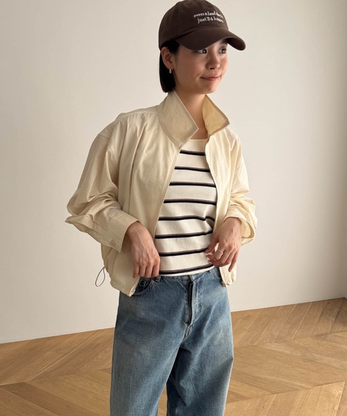 CANAL JEAN（キャナルジーン）の「El mar　ボーダーリブキャミソール（キャミソール・レディース・ベージュ/ブラウン・ONE SIZE）」の9枚目の写真