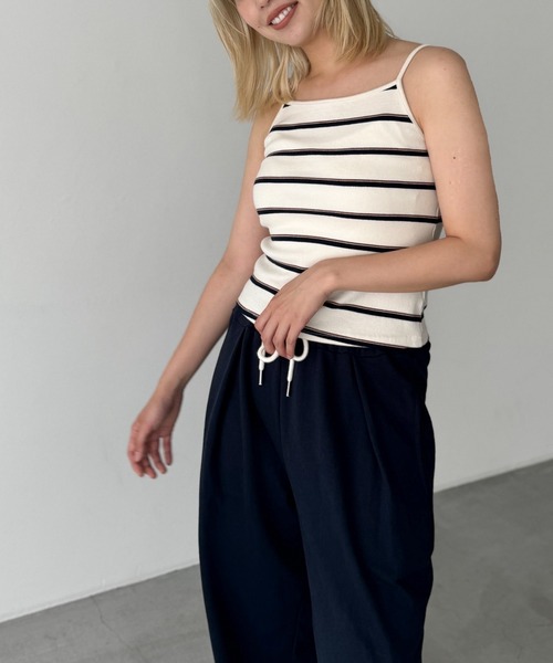 CANAL JEAN（キャナルジーン）の「El mar　ボーダーリブキャミソール（キャミソール・レディース・ベージュ/ブラウン・ONE SIZE）」の14枚目の写真