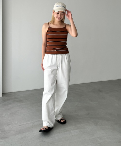 CANAL JEAN（キャナルジーン）の「El mar　ボーダーリブキャミソール（キャミソール・レディース・ベージュ/ブラウン・ONE SIZE）」の13枚目の写真