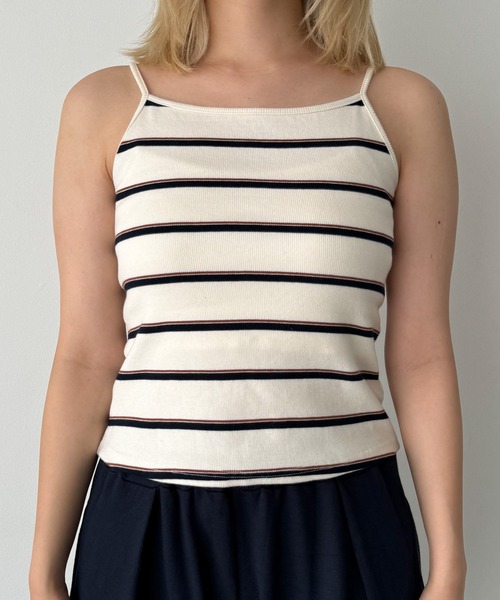 CANAL JEAN（キャナルジーン）の「El mar　ボーダーリブキャミソール（キャミソール・レディース・ベージュ/ブラウン・ONE SIZE）」の17枚目の写真