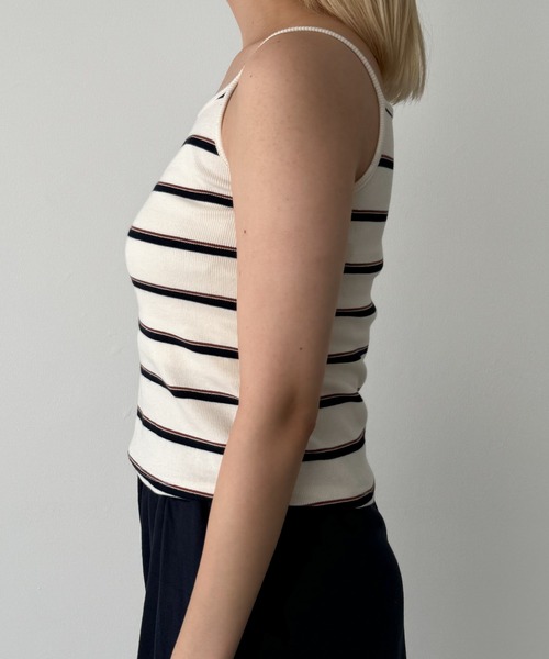 CANAL JEAN（キャナルジーン）の「El mar　ボーダーリブキャミソール（キャミソール・レディース・ベージュ/ブラウン・ONE SIZE）」の18枚目の写真
