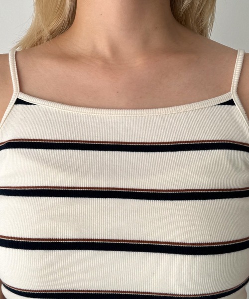 CANAL JEAN（キャナルジーン）の「El mar　ボーダーリブキャミソール（キャミソール・レディース・ベージュ/ブラウン・ONE SIZE）」の20枚目の写真
