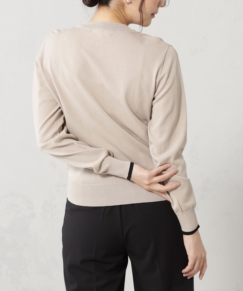 FOUND GOOD（ファウンドグッド）の「パールボタンニットカーディガン（カーディガン/ボレロ・レディース・ブラック/グリーン系5/ホワイト系5/ベージュ・S/M/L）」の14枚目の写真