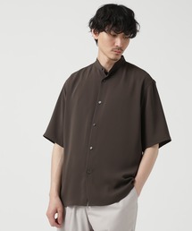 ハーフスリーブバンドカラーシャツ