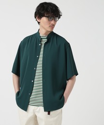 ハーフスリーブバンドカラーシャツ