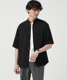 ハーフスリーブバンドカラーシャツ