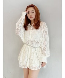 EVRIS | レースオーバーサイズシャツ(シャツ/ブラウス)