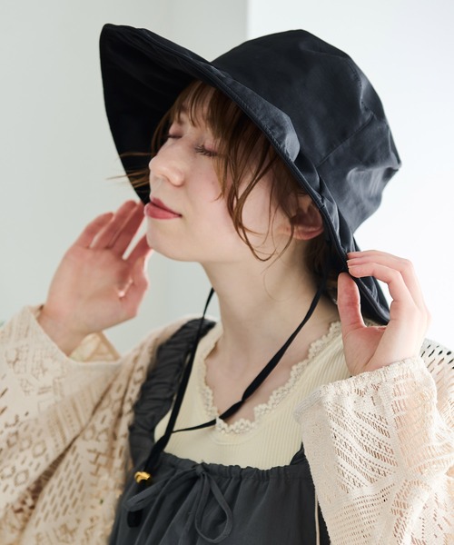 Crisp（クリスプ）の「UVコードフリルハット（ハット・レディース・ブラック/アイボリー・FREE）」の10枚目の写真