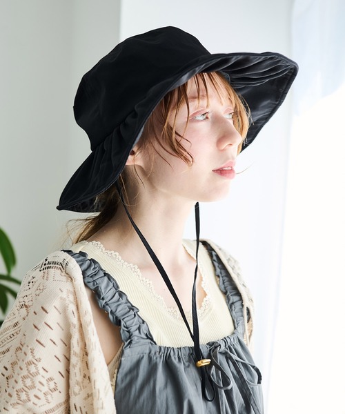 Crisp（クリスプ）の「UVコードフリルハット（ハット・レディース・ブラック/アイボリー・FREE）」の7枚目の写真