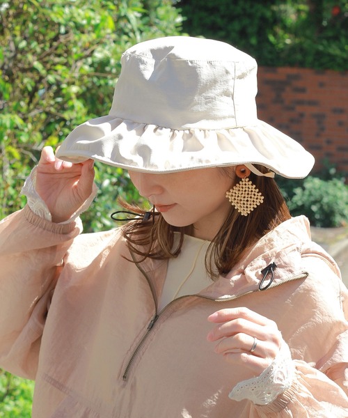 Crisp（クリスプ）の「UVコードフリルハット（ハット・レディース・ブラック/アイボリー・FREE）」の20枚目の写真