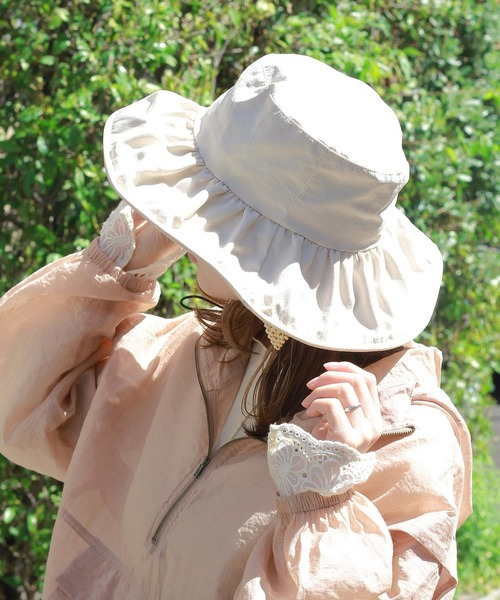 Crisp（クリスプ）の「UVコードフリルハット（ハット・レディース・ブラック/アイボリー・FREE）」の22枚目の写真