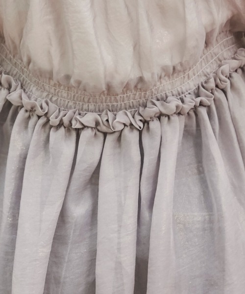 ANGIE（アンジー）の「ラメ シアー キャミソール ビスチェ（キャミソール・レディース・ライトグレー/ダークグレー・FREE）」の11枚目の写真