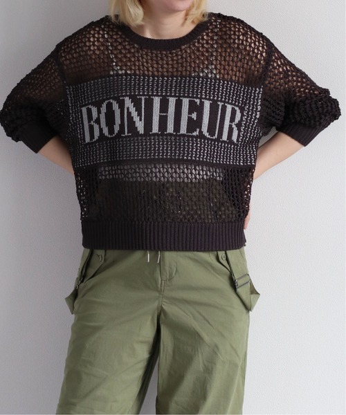 cepo（セポ）の「バックロゴメッシュカーディガン＜２WAY＞（カーディガン/ボレロ・レディース・チャコール/ベージュ/オフホワイト・M）」の2枚目の写真