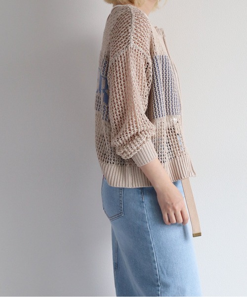 cepo（セポ）の「バックロゴメッシュカーディガン＜２WAY＞（カーディガン/ボレロ・レディース・チャコール/ベージュ/オフホワイト・M）」の16枚目の写真