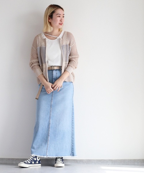 cepo（セポ）の「バックロゴメッシュカーディガン＜２WAY＞（カーディガン/ボレロ・レディース・チャコール/ベージュ/オフホワイト・M）」の19枚目の写真