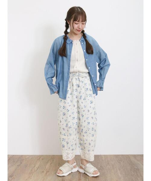 Samansa Mos2（サマンサ モスモス）の「テレコ前あきノースリーブ（Tシャツ/カットソー・レディース・チャコールグレー/ダークブラウン/キナリ/イエロー・F）」の11枚目の写真