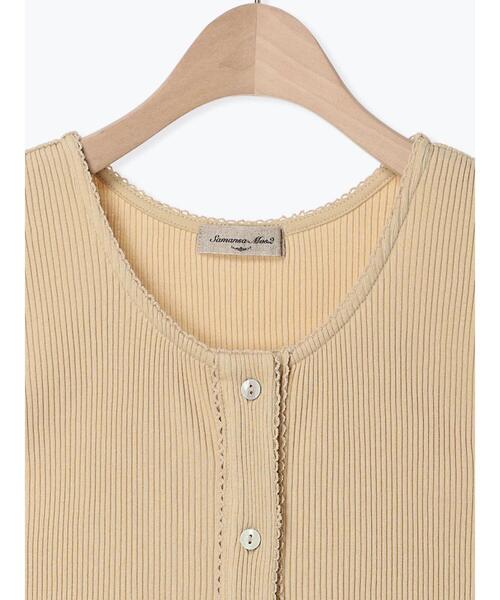 Samansa Mos2（サマンサ モスモス）の「テレコ前あきノースリーブ（Tシャツ/カットソー・レディース・チャコールグレー/ダークブラウン/キナリ/イエロー・F）」の19枚目の写真