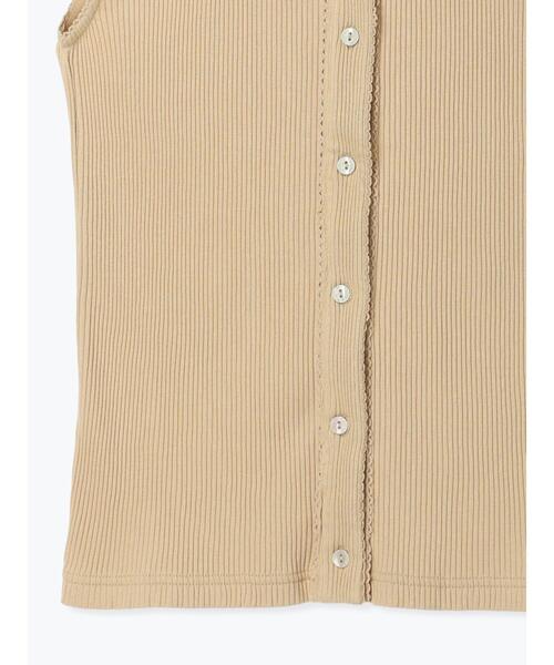 Samansa Mos2（サマンサ モスモス）の「テレコ前あきノースリーブ（Tシャツ/カットソー・レディース・チャコールグレー/ダークブラウン/キナリ/イエロー・F）」の21枚目の写真