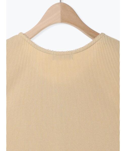 Samansa Mos2（サマンサ モスモス）の「テレコ前あきノースリーブ（Tシャツ/カットソー・レディース・チャコールグレー/ダークブラウン/キナリ/イエロー・F）」の22枚目の写真