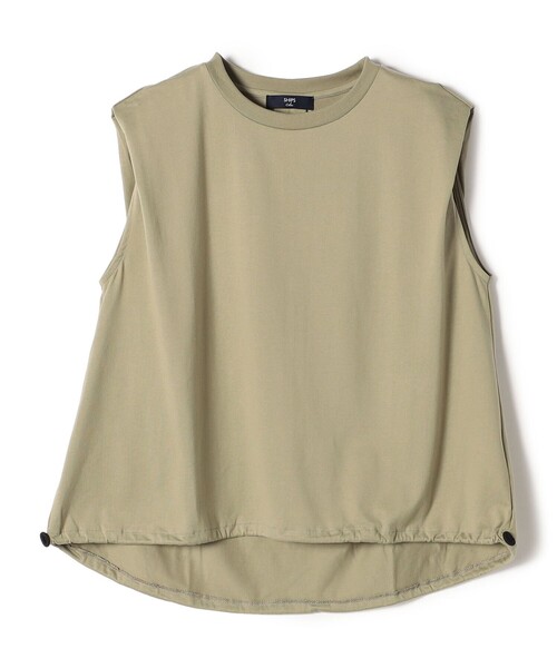 SHIPS Colors(シップス カラーズ)の「SHIPS Colors:〈洗濯機可能〉ドロスト タンクトップ(Tシャツ/カットソー・レディース・オフホワイト/ナチュラル/カーキ/ブラック/オリーブ・ONE SIZE)」の9枚目の写真