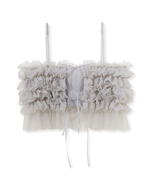 emmi（エミ）の「チュールビスチェ（キャミソール・レディース・ライトグレー/ブラック・FREE）」の7枚目の写真