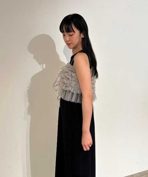 emmi（エミ）の「チュールビスチェ（キャミソール・レディース・ライトグレー/ブラック・FREE）」の21枚目の写真