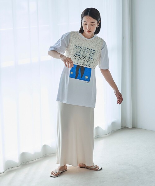 FREAK'S STORE（フリークスストア）の「FREAK’S STORE/フリークスストア The Yarn.  バテンレースベスト（ベスト・レディース・ブラック/オフホワイト・ﾌﾘ-）」の7枚目の写真