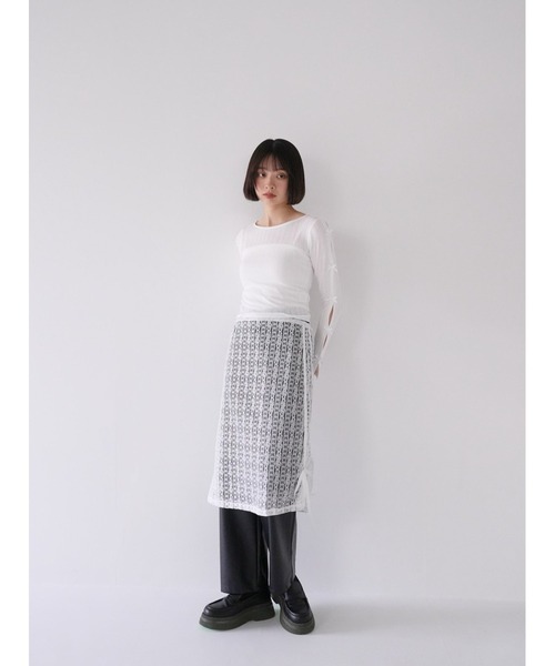 ZOZO限定】サイドリボン レイヤード スカート レース（スカート