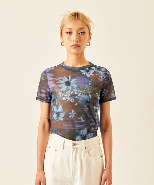 ADDYSONS(アディソンズ)の「シアーTシャツ(Tシャツ/カットソー・レディース・グリーン/ブルー・FREE)」の11枚目の写真