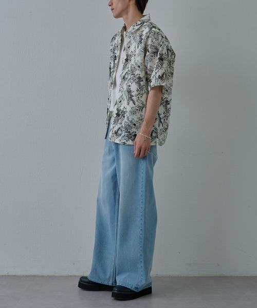 COLONY 2139（コロニートゥーワンスリーナイン）の「アーティフラワーリネンタッチ半袖シャツ（シャツ/ブラウス・メンズ・ブラック/ホワイト・MEDIUM/LARGE）」の15枚目の写真