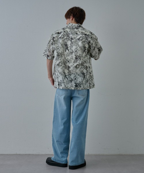 COLONY 2139（コロニートゥーワンスリーナイン）の「アーティフラワーリネンタッチ半袖シャツ（シャツ/ブラウス・メンズ・ブラック/ホワイト・MEDIUM/LARGE）」の16枚目の写真