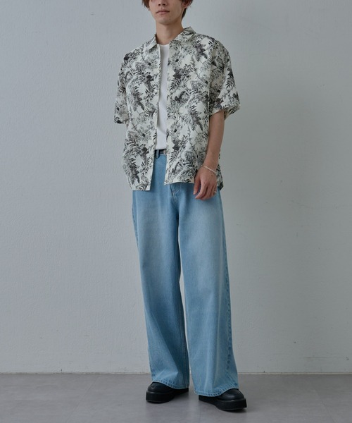 COLONY 2139（コロニートゥーワンスリーナイン）の「アーティフラワーリネンタッチ半袖シャツ（シャツ/ブラウス・メンズ・ブラック/ホワイト・MEDIUM/LARGE）」の18枚目の写真