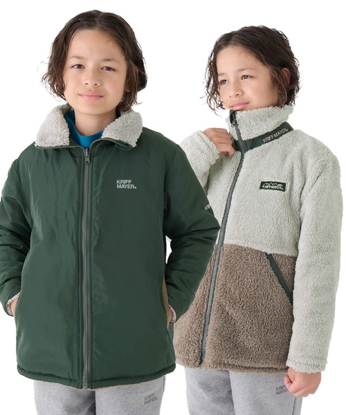 KRIFF MAYER Kid's Collection（クリフメイヤーキッズコレクション）の「【リバーシブル】ひっくりスタンドジャケット（ブルゾン・キッズ・ダークグリーン/グレイッシュベージュ/チャコール/ネイビー・160/150/140/130/120/170）」の3枚目の写真