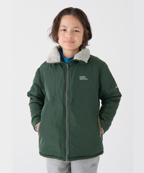 KRIFF MAYER Kid's Collection（クリフメイヤーキッズコレクション）の「【リバーシブル】ひっくりスタンドジャケット（ブルゾン・キッズ・ダークグリーン/グレイッシュベージュ/チャコール/ネイビー・160/150/140/130/120/170）」の5枚目の写真