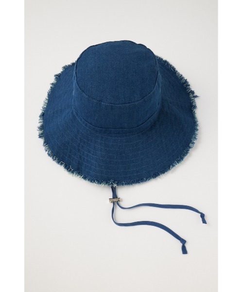 MOUSSY（マウジー）の「DENIM FRINGE SAFARI ハット（ハット・レディース・オフホワイト/ブルー・FREE）」の3枚目の写真