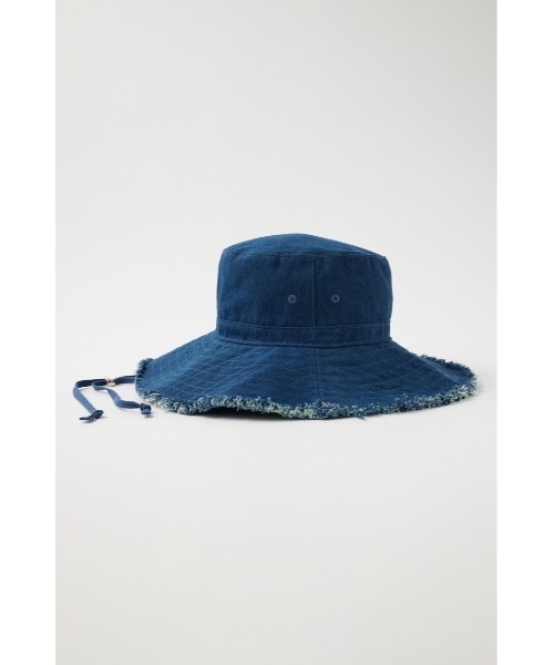MOUSSY（マウジー）の「DENIM FRINGE SAFARI ハット（ハット・レディース・オフホワイト/ブルー・FREE）」の5枚目の写真