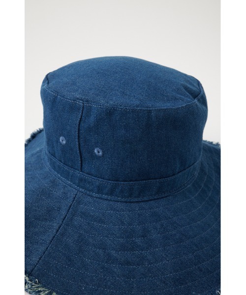 MOUSSY（マウジー）の「DENIM FRINGE SAFARI ハット（ハット・レディース・オフホワイト/ブルー・FREE）」の8枚目の写真