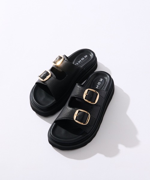 RIVE DROITE(リヴドロワ)の「MOHI(モヒ)/Wバックルサンダル(サンダル・レディース・ブラック・37/36/38)」の7枚目の写真
