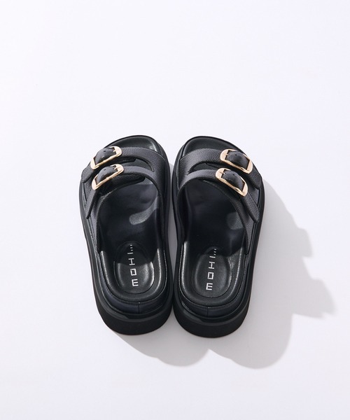 RIVE DROITE(リヴドロワ)の「MOHI(モヒ)/Wバックルサンダル(サンダル・レディース・ブラック・37/36/38)」の5枚目の写真