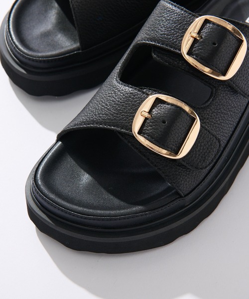 RIVE DROITE(リヴドロワ)の「MOHI(モヒ)/Wバックルサンダル(サンダル・レディース・ブラック・37/36/38)」の4枚目の写真