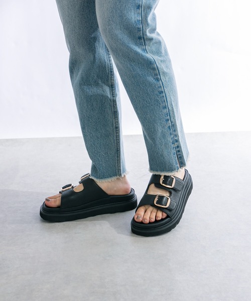 RIVE DROITE(リヴドロワ)の「MOHI(モヒ)/Wバックルサンダル(サンダル・レディース・ブラック・37/36/38)」の10枚目の写真