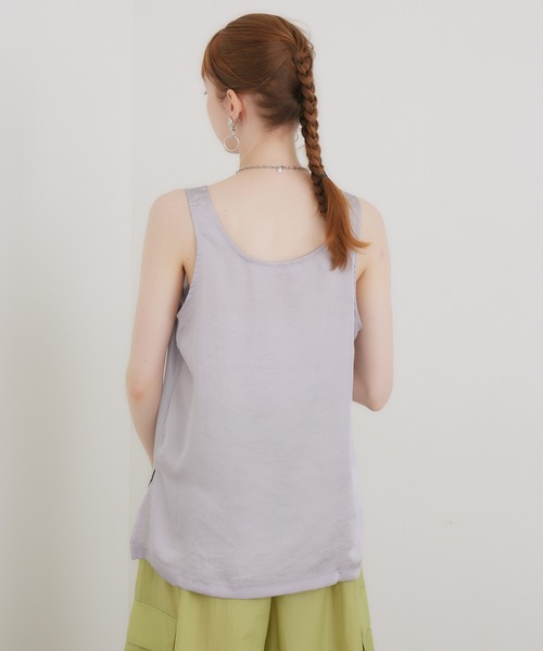 CLOCHE（クロシェ）の「cloche チュールレイヤードサテンタンク（タンクトップ・レディース・ベージュ/ホワイト/ブラック・FREE）」の11枚目の写真