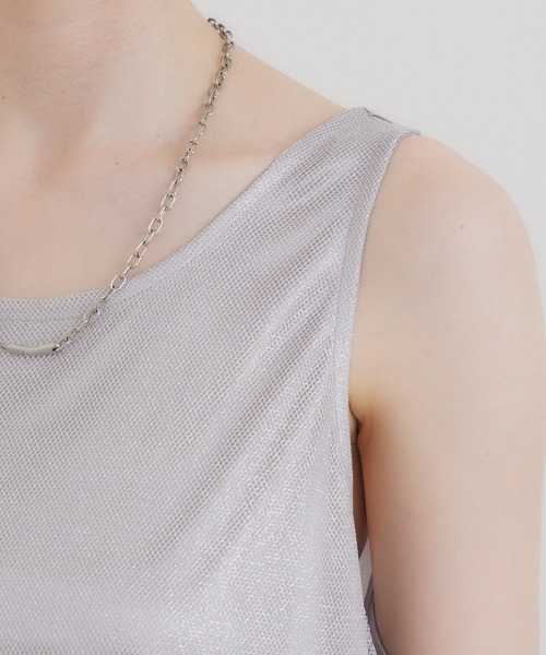 CLOCHE（クロシェ）の「cloche チュールレイヤードサテンタンク（タンクトップ・レディース・ベージュ/ホワイト/ブラック・FREE）」の15枚目の写真