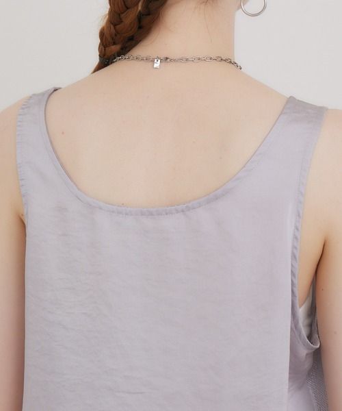 CLOCHE（クロシェ）の「cloche チュールレイヤードサテンタンク（タンクトップ・レディース・ベージュ/ホワイト/ブラック・FREE）」の17枚目の写真