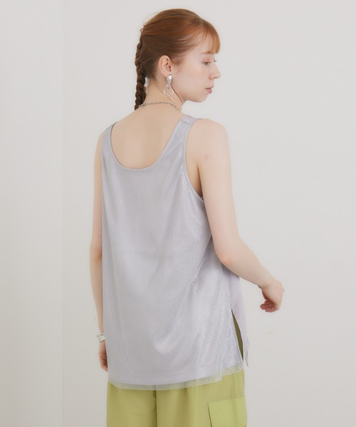 CLOCHE（クロシェ）の「cloche チュールレイヤードサテンタンク（タンクトップ・レディース・ベージュ/ホワイト/ブラック・FREE）」の20枚目の写真